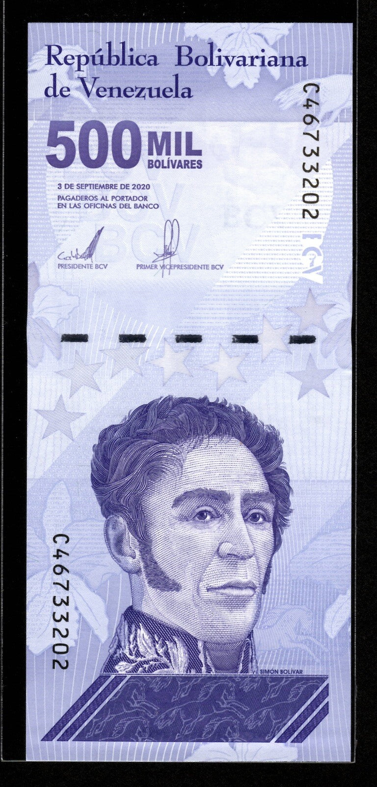 Venezuela 500 Mil Bolivar Soberano 2020 UNC qty 50 Pcs 1/2 Bundle New3
