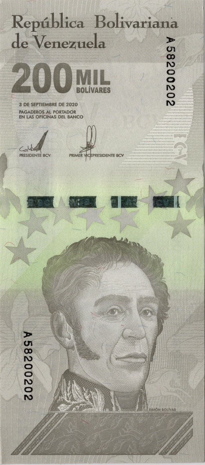 Venezuela 200000 Bolivar Soberano qty 25 2020 UNC 5 Million Bolivar total New3