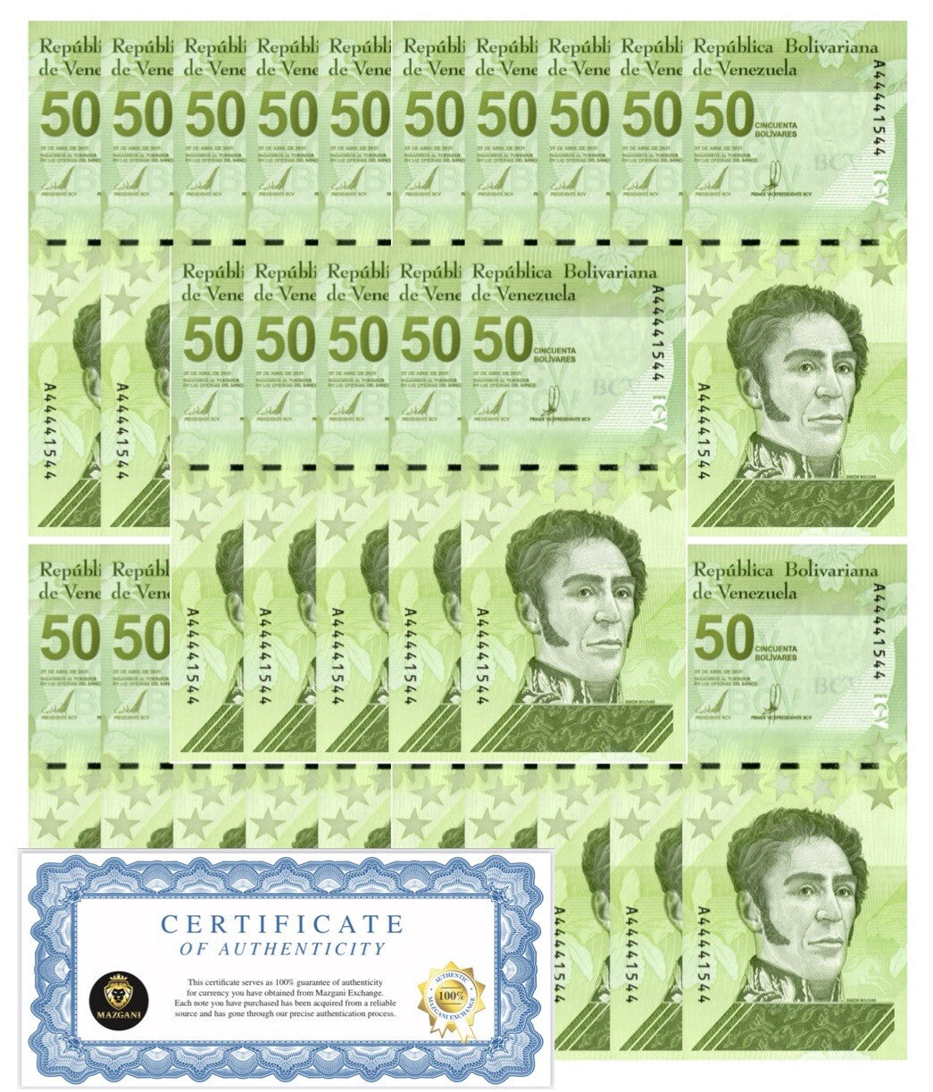 VENEZUELA 50 DIGITALES qty 25 2021 Cir. 50 million bolivar soberano USA1