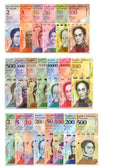 Venezuela FULL SET 2-100,000 Bolivares, & 2- 500 Soberano , 21 Pcs UNC Banknotes0