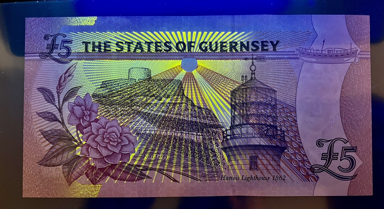 Guernsey 5 Pounds banknote, 1996 - 2006, P-56c, QEII UNC Currency 4