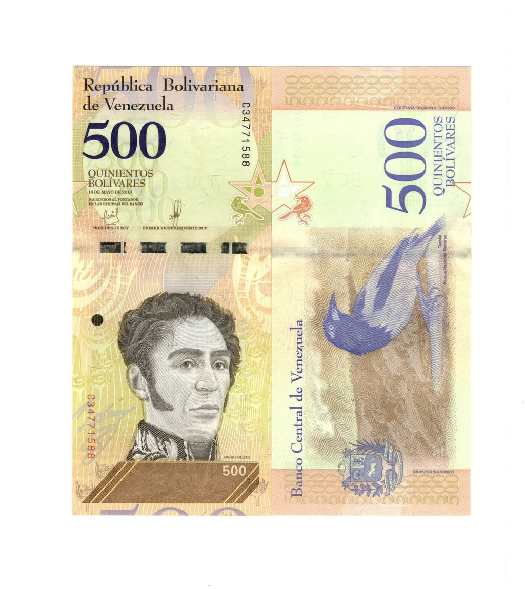 Venezuela 2,5,10,20,50,100,200,500 Bolivares, 2018 FULL SET, 8 Pcs UNC Banknotes4