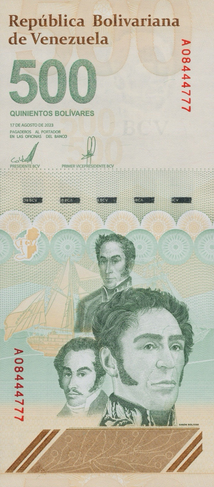 VENEZUELA 500 DIGITALES 2023 qty 5 Cir. 500 million bolivar soberano USA1