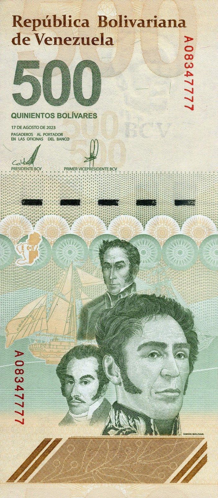 VENEZUELA 500 DIGITALES 2023 Qty 25 UNC 500 million bolivar soberano  New USA2